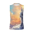 thumbnail image 4 of Yiaed Sunshine Colorful Cloud Rabbit Print Men's Singlet Vests Summer Running Muscle Tank Tops Gym Undershirt Round Neck Sleeveless for man, 4 of 5
