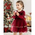 thumbnail image 3 of SANMIO Baby Girl Christmas Dress Infant Long Sleeve Holiday Outfit Fall Winter Tulle Velvet Dresses with Headband 3M-3T, 3 of 7
