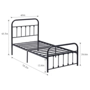 VECELO Twin Size Metal Platform Bed Frame with Headboard and Footboard, No Box Spring Needed, Black