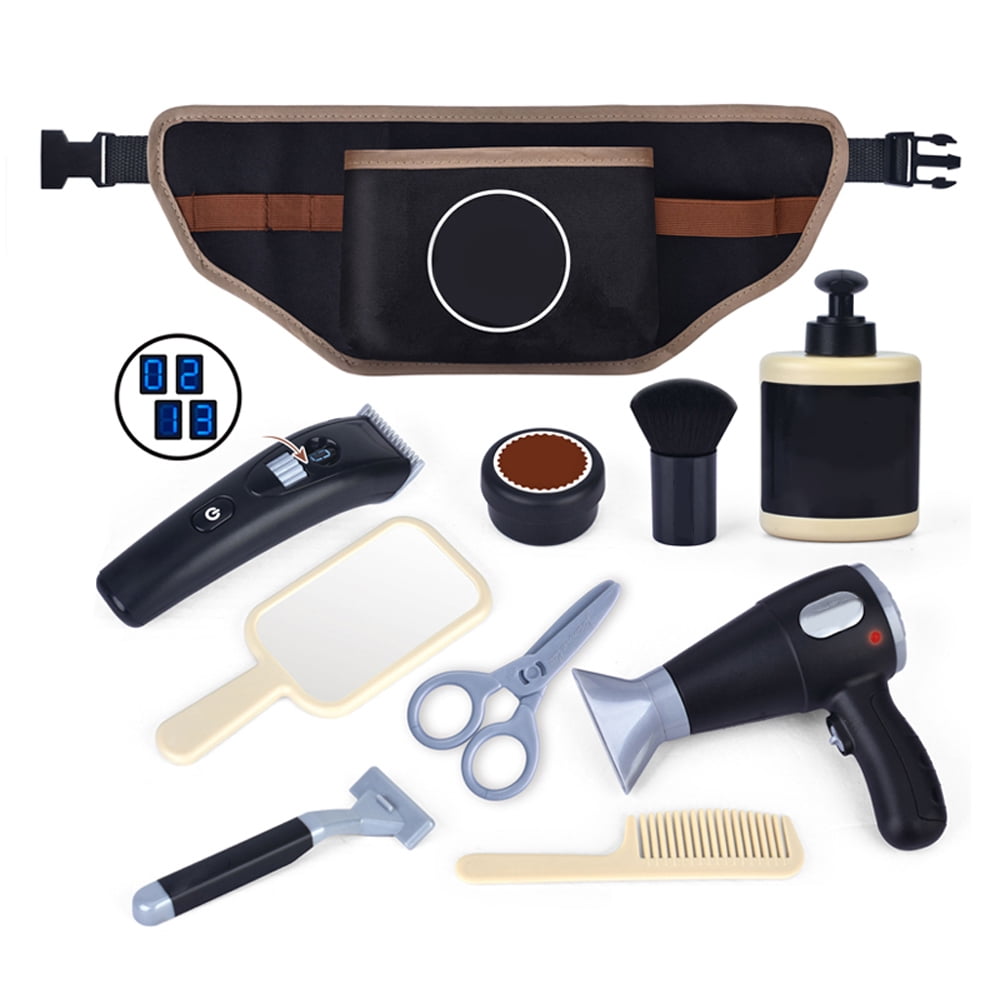 Kit Jeux De Coiffeur Pour Enfants 10 Pièces - Salon De Coiffure Jouet Avec Tondeuse, Sèche-Cheveux, Rasoir, Idéal Pour Jeu De Rôle Dès 3 Ans