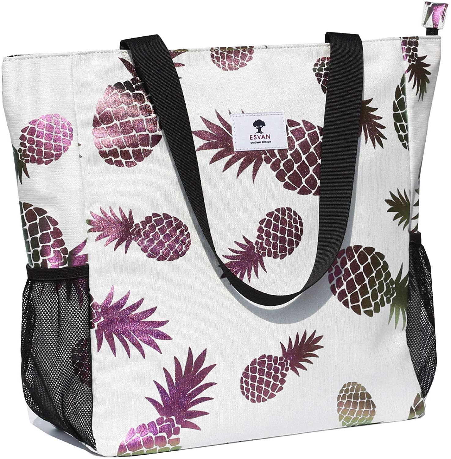 Original Floral Water Resistant Large Tote Bag Shoulder Bag for Gym Beach Travel Daily Bags