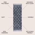thumbnail image 3 of JONATHAN Y MERCER SHAG 2 x 8 Runner Rug, Mercer Plush Tassel Moroccan Geometric Trellis - Blue/Cream, MCR101A-28, 3 of 4