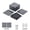 Gray, variant on 44 Pack Plastic Interlocking Deck Tiles,(12pcs Edge strips+4pcs Corners)Outdoor Patio Flooring, 12"x12" Interlocking Decking Tile Outdoor All Weather Use, Waterproof Patio Pavers for Pool Balcony
