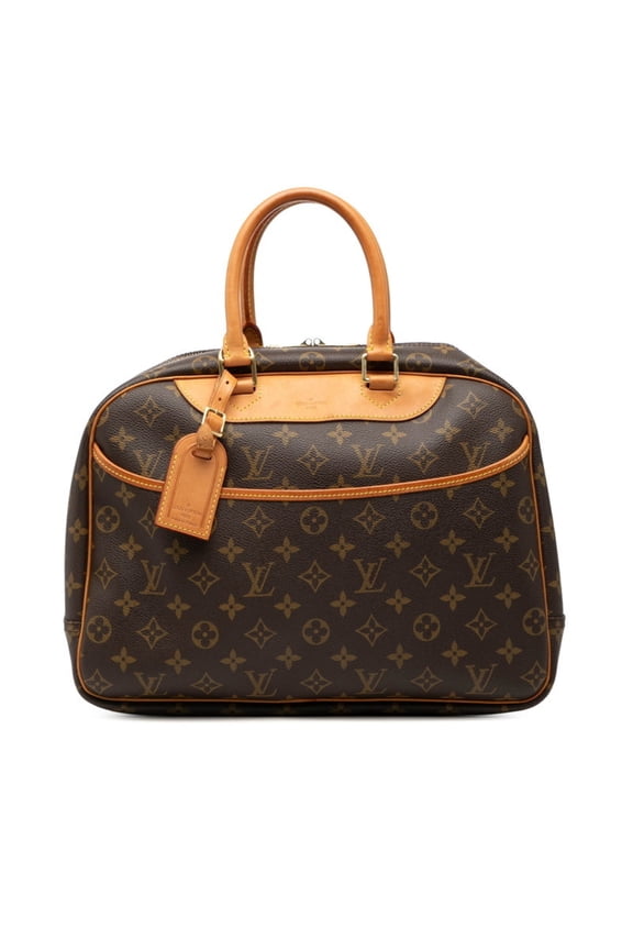 Pre-Owned Louis Vuitton Monogram Deauville Handbag M47270 Brown Leather Women's LOUIS... (Good)