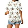 thumbnail image 4 of Anbech Womens Sexy V Neck Shirt Dolman Short Sleeve Tops with Side Shirring Loose Fit Tshirts, 4 of 5