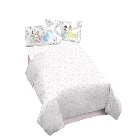 Disney, Princess 'Floral Garden' Kids 4-Piece Full Sheet Set, 100% Polyester