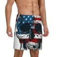 thumbnail image 2 of Sikiie American Flag Skull Mens Pajama Shorts, Lounge Pant, Men's shorts，Sleep Pj Shorts for Men-Medium, 2 of 6