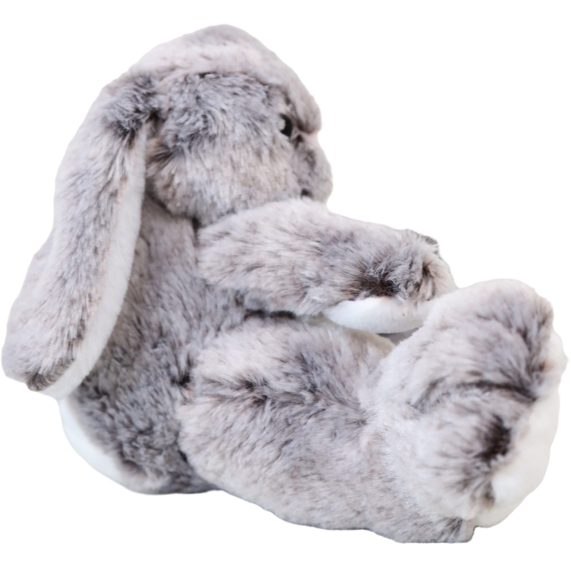 Kawaii Stuffed Fluffy Rabbit Animal Sitting Bunny Plush Toy Big Feet Rabbit Plushies Gray Fuzzy Bunny Doll Gift for Kids or Lover 10 Inch