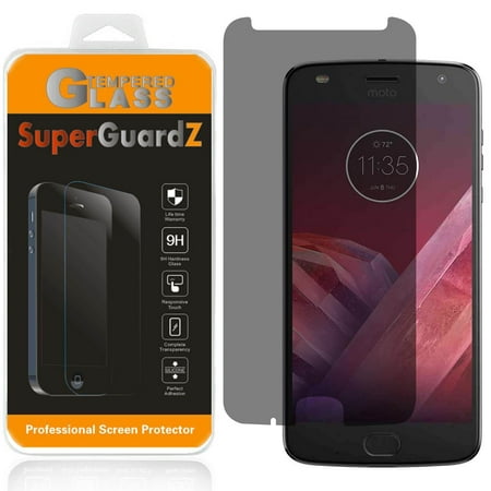 [2-Pack] Motorola Moto Z2 Play SuperGuardZ Tempered Glass Screen Protector [Privacy Anti-Spy], Keep Your Screen Secret, 9H Anti-Scratch, Anti-Bubble