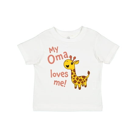 

Inktastic My Oma Loves Me- Cute Giraffe Gift Toddler Boy or Toddler Girl T-Shirt