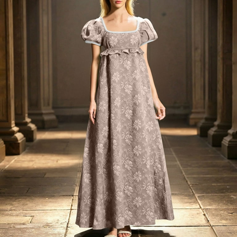 knee length dresses for ladies Regency woman in a pink long-sleeved dress (Bianca 1314) main image 1