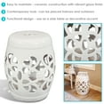 thumbnail image 4 of Sunnydaze Knotted Quatrefoil 18" Ceramic Garden Stool Side Table, White, 4 of 12