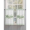 thumbnail image 5 of Eucalyptus Leaves Bathroom Window Curtain, Sage Green Plaid Watercolor Light Filtering Coffee Kitchen Curtains, Bedroom Living Room Curtains 2 Panel 84"x45", 5 of 6