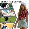 thumbnail image 6 of Garronmavis Zip Up Golf Shirt Women Size L Collared Casual Shirts Short Sleeve Athletic Tennis Shirts Womens Valentines Golf Shirt, Valentines Hearts, 6 of 7