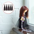 thumbnail image 2 of BESTONZON 5 Pcs 15cm Heat Resistant Straight Hair Wig Handcraft DIY Doll Wigs Weft Hair Extensions for Home School Project (Black), 2 of 6