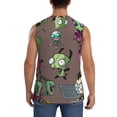 thumbnail image 4 of Invader Zim Pattern Men's Tank Top Lightweight Summer Sleeveless Tee Shirt Muscle Tank Tops Workout T-Shirts Casual Athletic Undershirts, 4 of 7