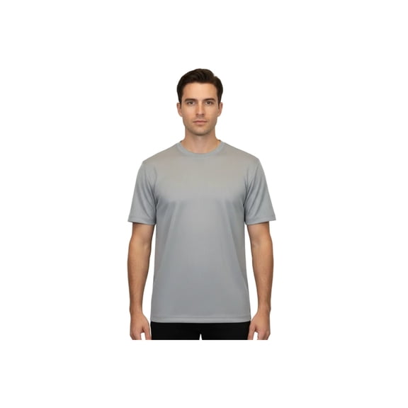 Mens Dressy T-Shirt Log-In Uomo Crew Neck Corded Short Sleeves 218 Light Gray