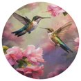 thumbnail image 3 of Flower Hummingbird Floral Medallion Round Rug - Small Round Area Rug, Soft Non-Slip Machine Washable Bedroom Mat Indoor Accent Entry Carpet for Office Desk Dorm Hallway, 3 of 6