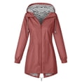 thumbnail image 7 of Rain Jackets for Women Waterproof Hooded Long Trench Coats Lined Windbreaker Travel Outdoor Jacket with Pockets, 7 of 7