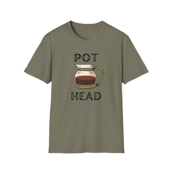 Pot Head Tshirt Funny Coffee Shirt Sarcastic Mens Graphic tees Caffeine