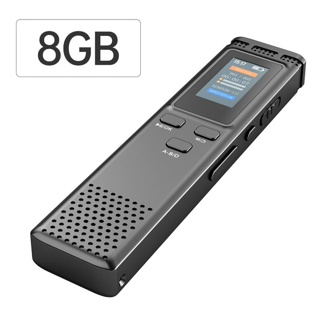 Graflsoa K66 Digital Voice Recorder with 8GB Built-in Card, 30-Hour Storage, 0.96" TFT Color Screen, 1536kbps Max Bitrate, Voice Control, Playback, and Rechargeable Battery