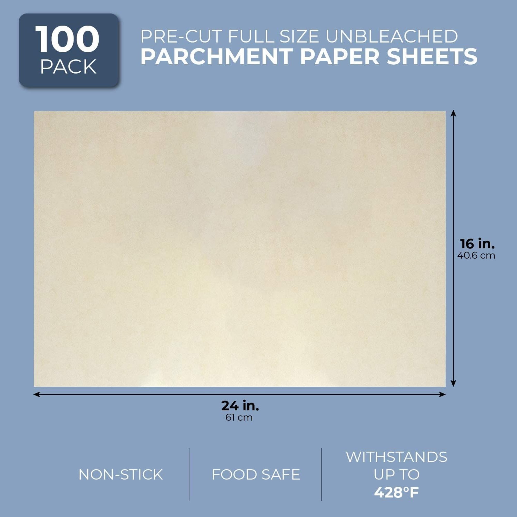 Macarons Printed Baking Parchment Papers, Unbleached, Precut 16x24