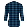 thumbnail image 5 of HLKJKLS Long Sleeve Shirts For Women 3/4 Sleeve Crew Neck Casual Holiday T Shirt Polyester Spandex Classic Print Blue S-3Xl, 5 of 7