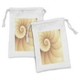thumbnail image 1 of Snail Fabric Pouch Set of 2, Abstract Spiral Helix Marine Shell Natural of Sea Calm Pattern, Small Drawstring Bag for Toiletries Masks and Favors, 9" x 6", Camel Cream and Peach, by Ambesonne, 1 of 2