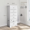 thumbnail image 5 of Prepac Monterey 6 Drawer Wooden Dresser Chest, 19" x 23.25" x 52.75", White, 5 of 12