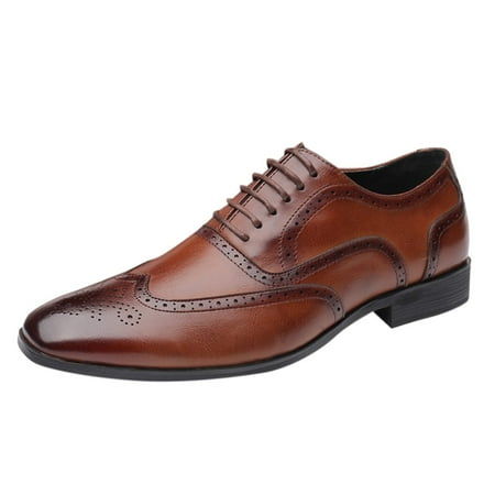 XDDST Leather Dress Shoes for Men Fashion British Leather Shoes Outdoor Casual Summer Shoes Solid Shoes