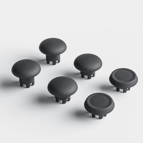 Performance Thumbstick Caps Replacement Kit for PS5 DualSense Edge Controller, Thumb Stick Grips Accessories for PlayStation 5 Pro Elite Controller (Standard Concave*2, Low Dome*2, High Dome*2, Black)