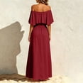 thumbnail image 6 of Karymi Off-the-Shoulder Ruffle Maxi Dress, Elastic Waist Side Split Chiffon Gown, Casual Summer Wedding Guest Beach Party Dress Summer Dresses for Women, 6 of 8