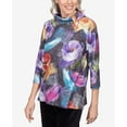 thumbnail image 6 of Alfred Dunner Womens Petite Brushstroke Floral Cowl Neck Top, 6 of 6