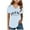 A-Blue671, variant on Little Girls T-Shirts Short Sleeved V-Neck "LOS ANGELES" Letter Tee Fashionable Loose Summer Lightweight Daily Kids Tops