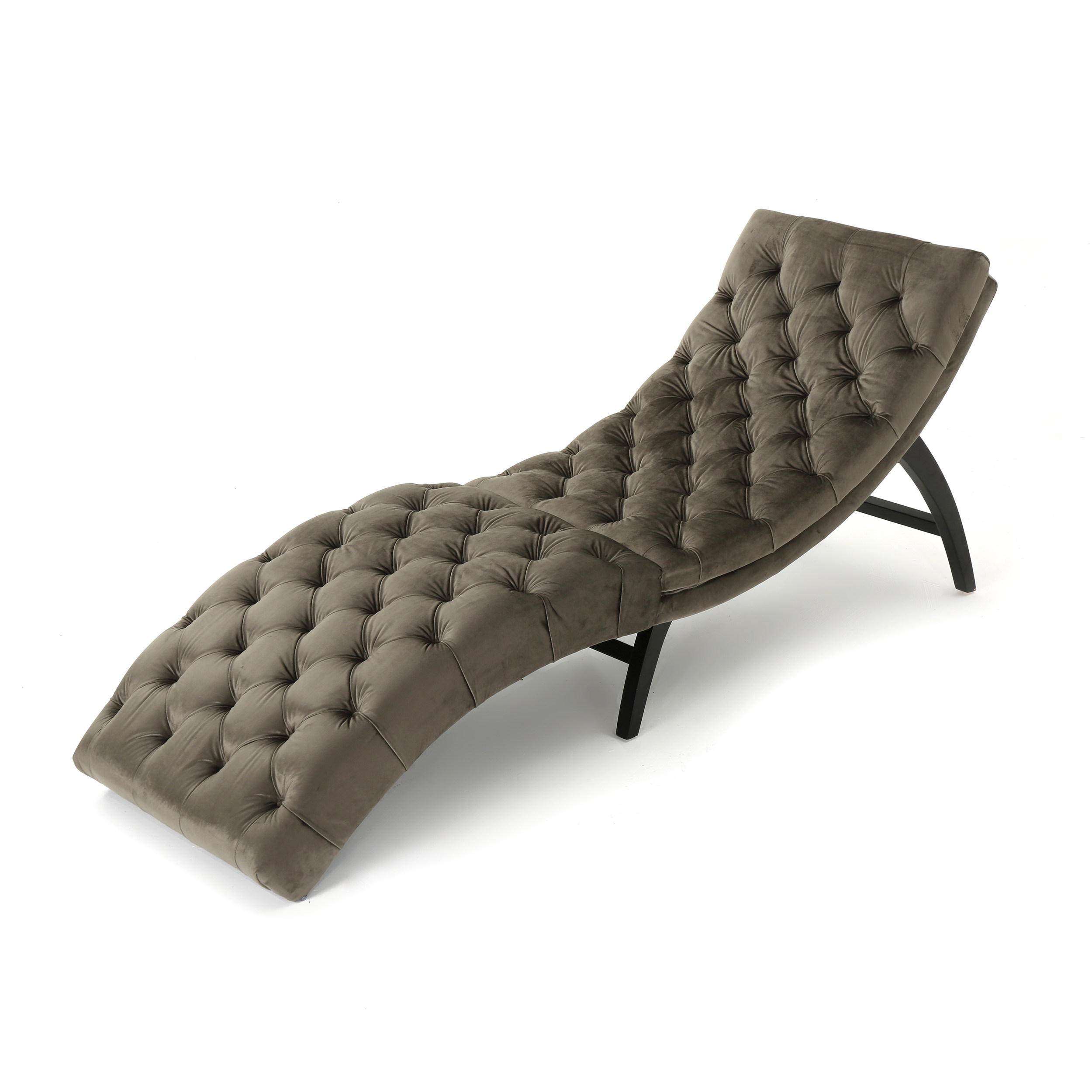 Garamond Traditional Indoor Tufted Velvet Chaise Lounge, Grey - image 3 of 9