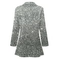 thumbnail image 4 of sususu Womens Blazers Casual,Velvet Blazer Women,Elegant Sequin Printed formal Business Jacket with Long Sleeves and Lapels - Silver, 4 of 5