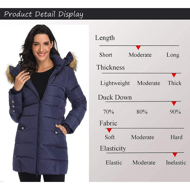 Women's Down Coat Hooded Thickened Long Down Jacket Winter Down