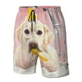 thumbnail image 4 of Cauagu Dog Sitting In Bathtub With Duck On Head Print Men's Swim Trunks,Hawaiian Bathing Suit Swimsuits Beach Shorts with Pockets for Men Quick Dry Swimming Board Shorts-Small, 4 of 6
