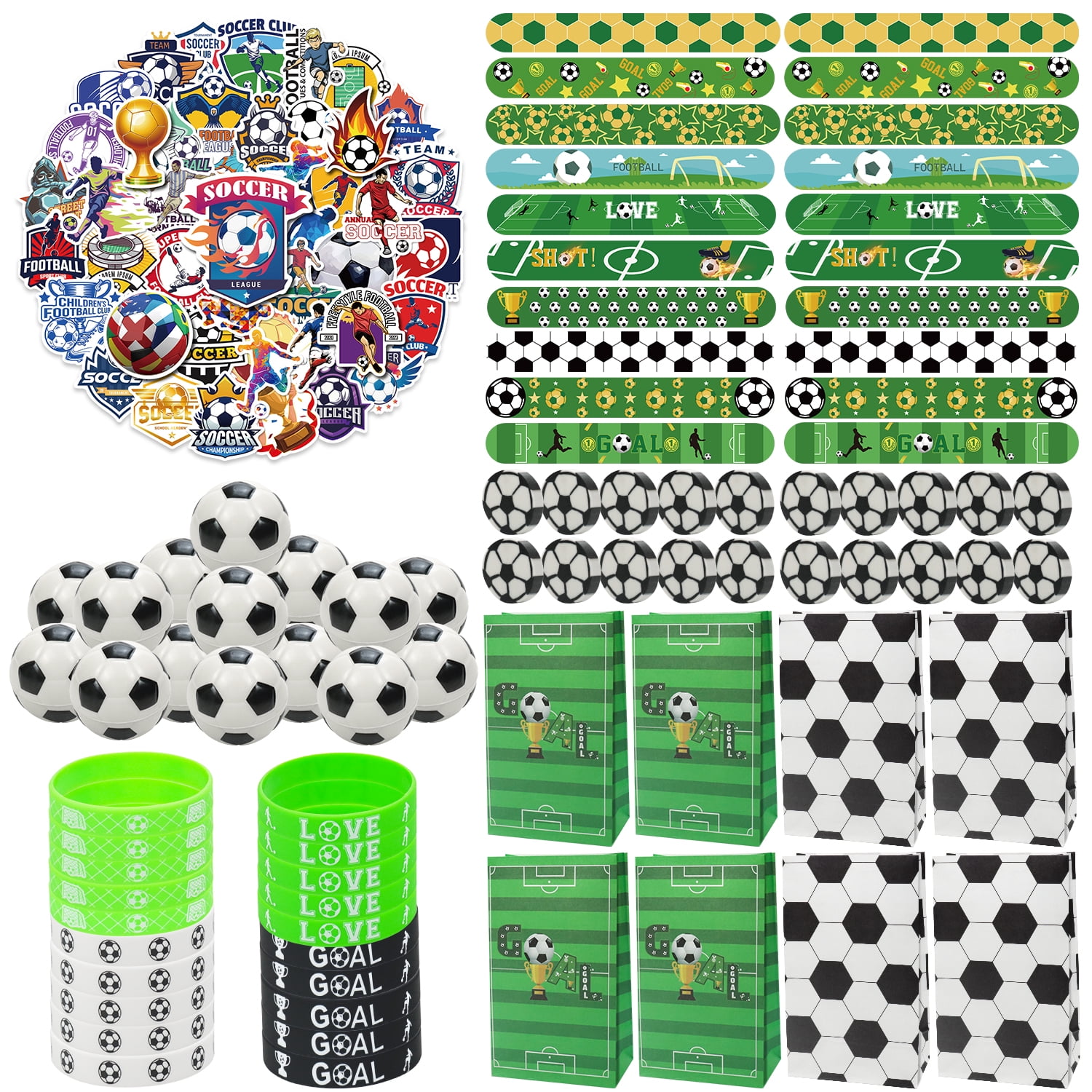 Soccer Party Favors150Pcs Soccer Party SuppliesSoccer Wristbands
