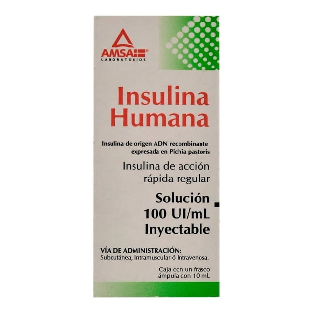Insulina humana Amsa 100 UI/mL 10 ml solución inyectable