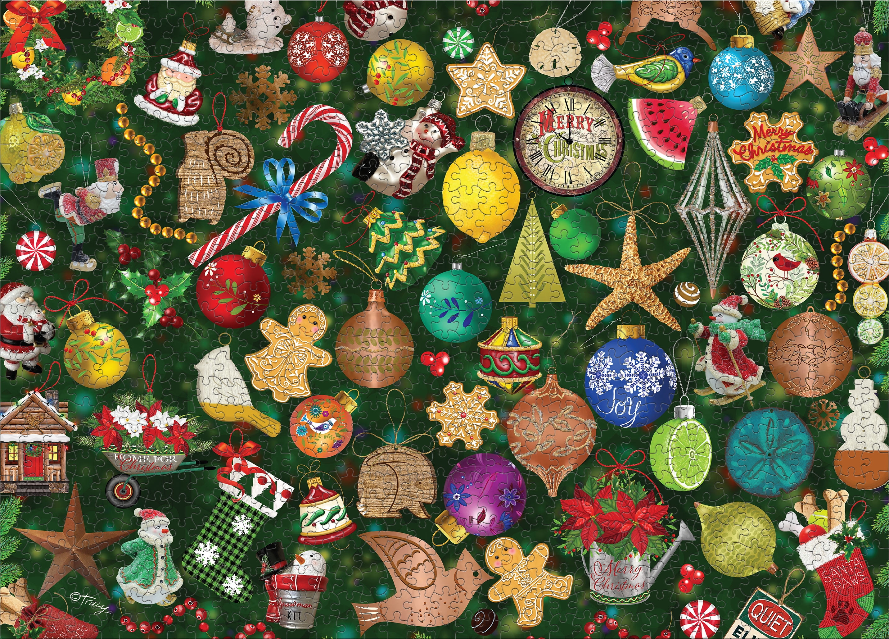 Ceaco 1000 Piece Christmas Ornament Collection (Tracy Flickinger) Interlocking Jigsaw Puzzle