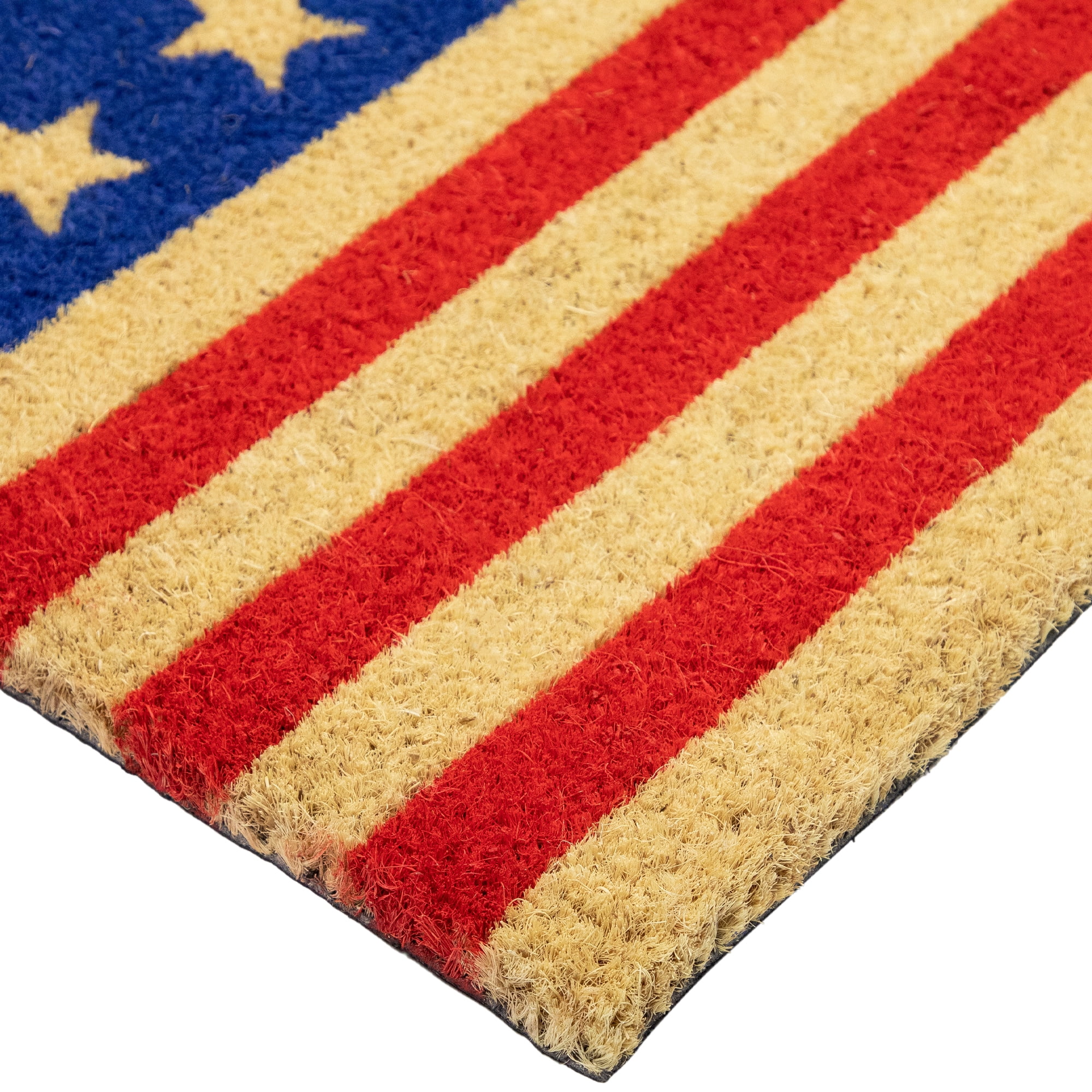 Northlight Americana Stripes and Stars Coir Outdoor Doormat - 18" x 30"
