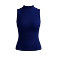 thumbnail image 3 of Livrdious Womens Mock Neck Ribbed Tank Tops Fall Layering Shirt Slim Fit Stretchy Sleeveless Top for Cardigans Blazers, 3 of 8