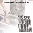 thumbnail image 5 of Juego de 5 puntas de destornillador con cabeza pentagonal magnética de 1/4 de pulgada, vástago hexagonal de seguridad a prueba de manipulaciones, accionamiento pentagonal, 5 of 5