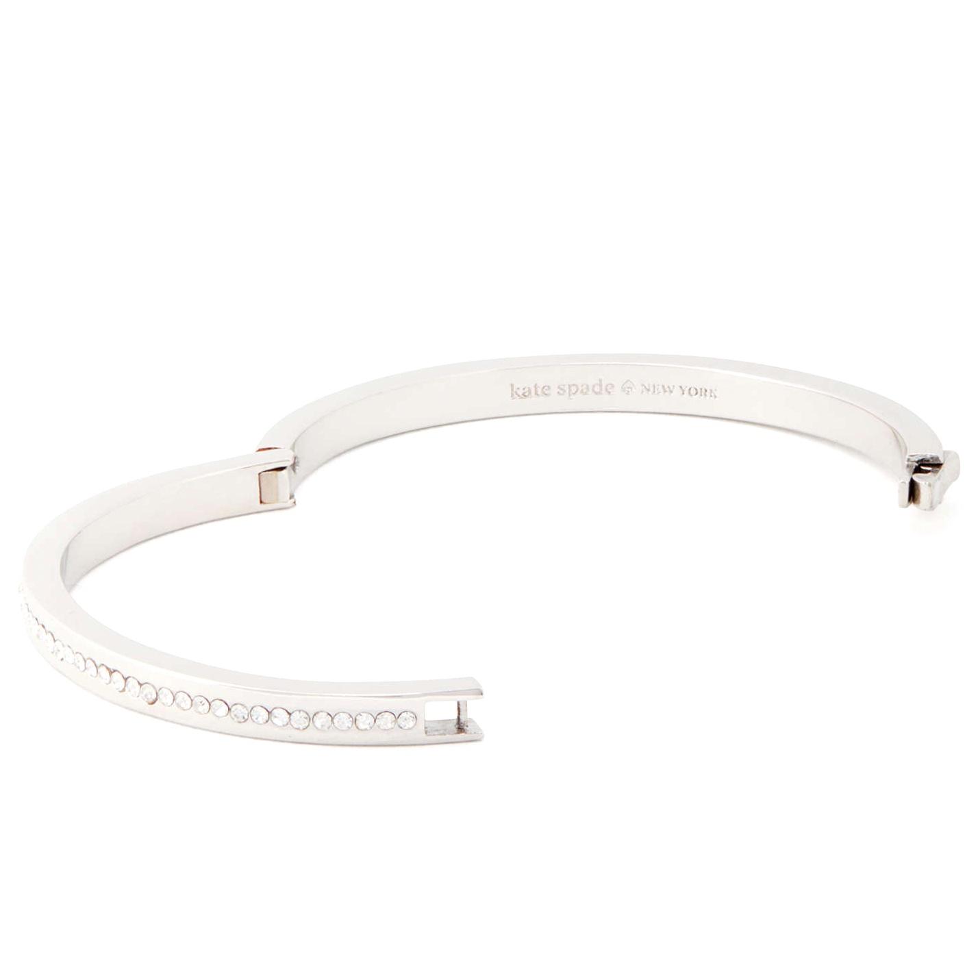 Kate Spade New York Women's Silver Plated Metal Ring It Up Pave Bangle Bracelet (Clear / Silver)