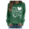 thumbnail image 2 of Femmes Casual Manches Longues Impression Col Rond Tops Chemise Chemisier Pull-Over, 2 of 3