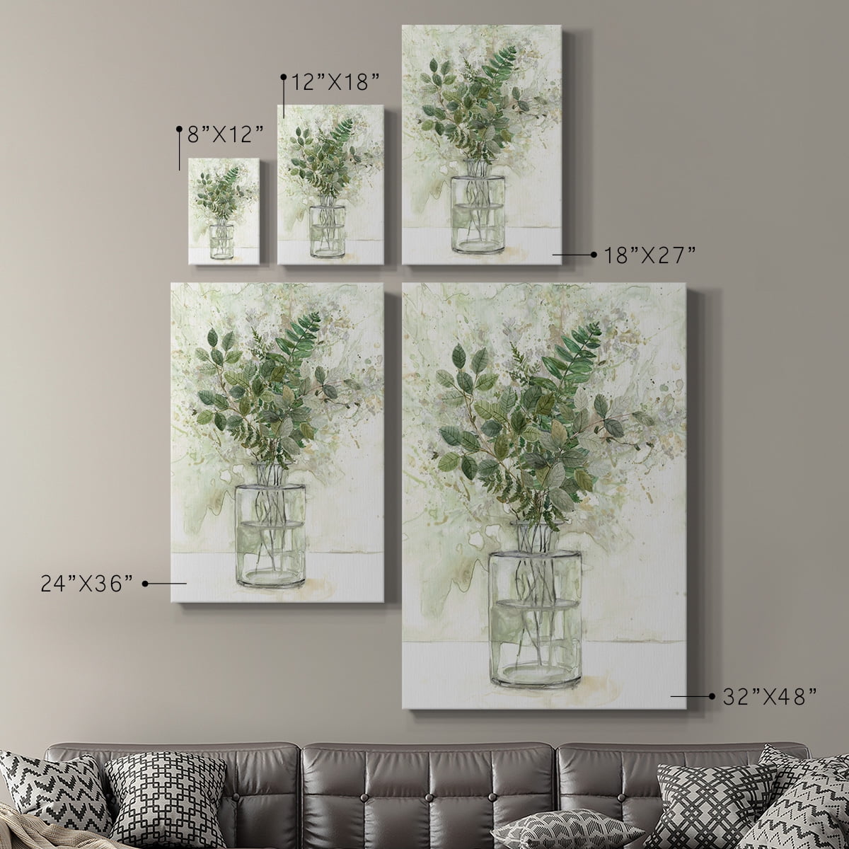 Delicate Greenery I Premium Gallery Wrapped Canvas - Ready to Hang