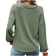 thumbnail image 4 of Camiseta de manga larga de punto con cuello en V para mujer, Color sólido, cómoda, informal, para otoño e invierno, Top que combina con todo Pompotops FGAJ16381, 4 of 5