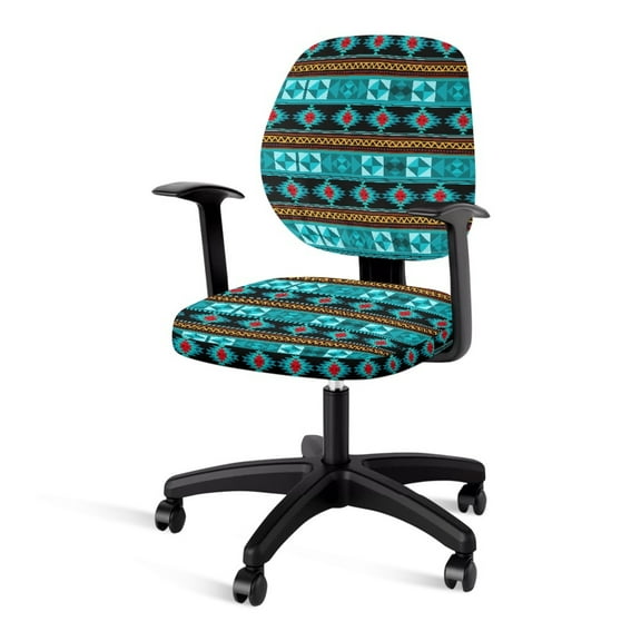ZUXONGSY Aztec Ethnic Office Chair Cover 2 Packs Desk Chair Covers Slipcover with Elastic Edge Protector for Rotating Chair Computer Chair Easy to Install and Clean Home Accessories