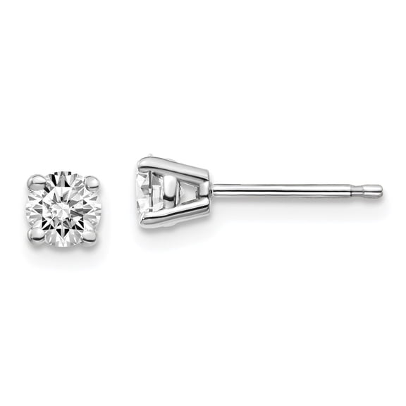 14K White Gold Earring Stud Women'S Diamond Lab Grown Round